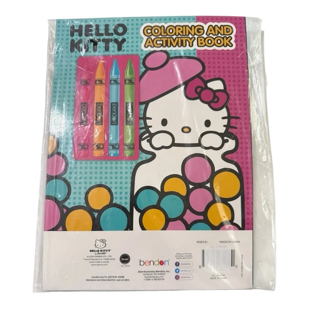Hello Kitty Coloring & Activity Book with Crayons – New - Picture 1 of 1